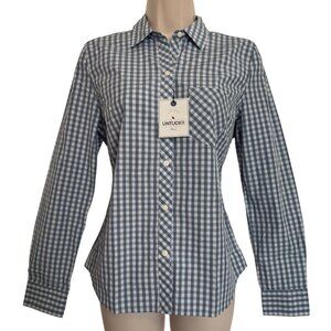 Untuckit Crispo Gingham Size 12 Button Up Cotton Shirt NWT Long Sleeve Women's